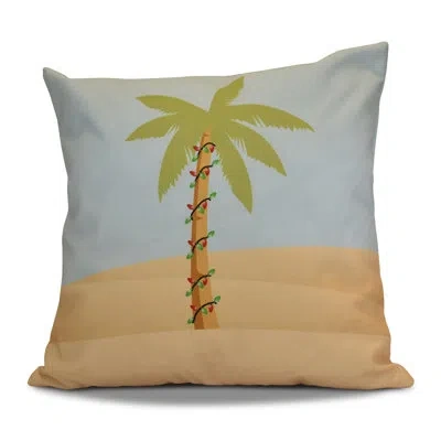 E By Design Coastal Christmas Decorative Square Pillow Cover And Insert In Light Blue