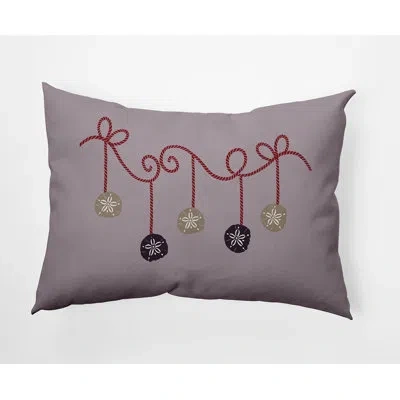 E By Design Coastal Christmas Lumbar Rectangular Indoor/outdoor Pillow In Frosting