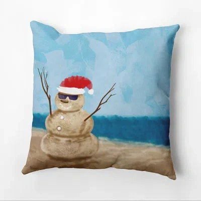 E By Design Coastal Christmas Square Pillow
