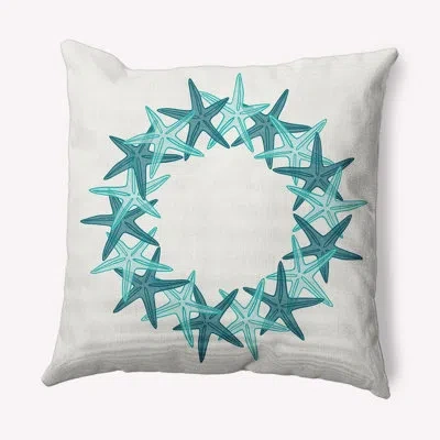 E By Design Coastal Christmas Throw Square Indoor/outdoor Pillow In Blue