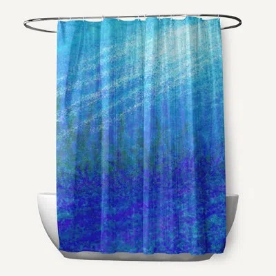 E By Design Coastal Single Shower Curtain In Blue