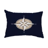 E By Design Compass Outdoor Rectangular Pillow Cover & Insert In Navy