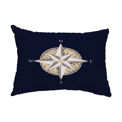 E By Design Compass Outdoor Rectangular Pillow Cover & Insert In Navy