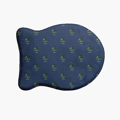 E By Design Crazy Christmas Fish Shape Pet Feeding Placemat In Dark Blue