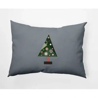 E By Design Crazy Christmas Lumbar Pillow In Mid Gray