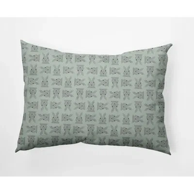 E By Design Criss Cross Bunnies Easter Outdoor Rectangular Pillow Cover & Insert In Breezeway Green