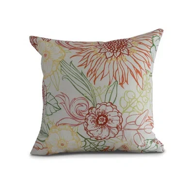 E By Design Cuban Flare Bear Cotton Square Pillow Cover And Insert In Orange