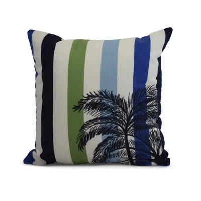 E By Design Cuban Flare Outdoor Square Pillow Cover & Insert In Green