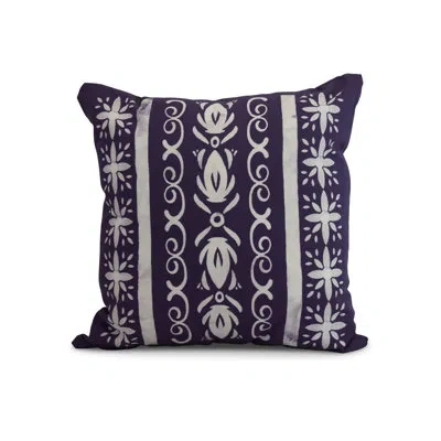 E By Design Cuban Flare Outdoor Square Pillow Cover & Insert In Purple