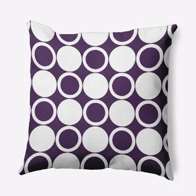 E By Design Cuban Flare Small Modcircles Geometric Print Outdoor Square Pillow Cover & Insert In Purple