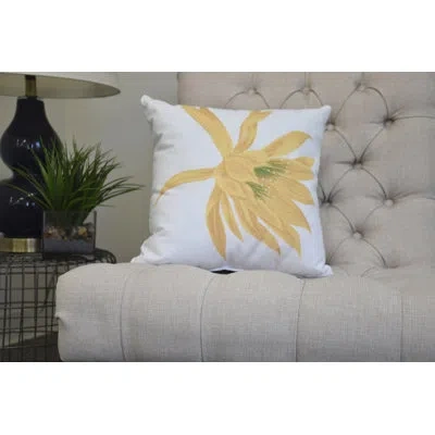 E By Design Cuban Flare Square Pillow Cover And Insert In Yellow