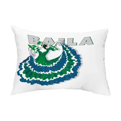 E By Design Cuban Outdoor Rectangular Pillow Cover & Insert In Green