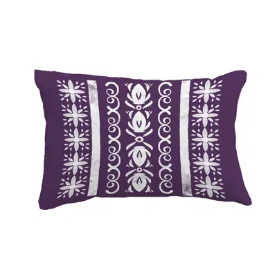 E By Design Cuban Tile Indoor / Outdoor Lumbar Pillow In Purple
