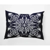 E By Design Cuban Tile Rectangular Lumbar Pillow In Navy Blue