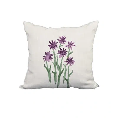 E By Design Daffodils Square Cotton Pillow Cover & Insert In Purple