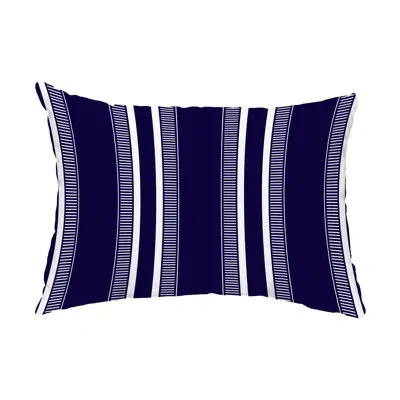 E By Design Dashing Outdoor Rectangular Pillow Cover & Insert In Navy Blue