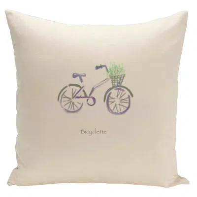 E By Design Decorative Bicyclette Square Pillow Cover & Insert