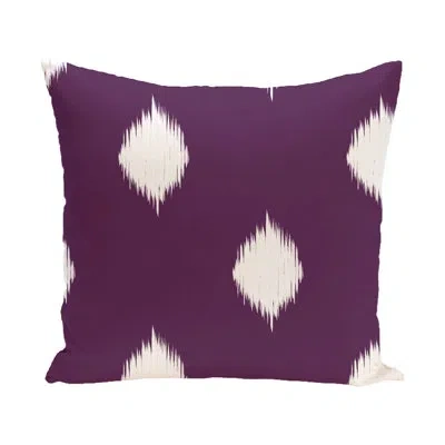 E By Design Decorative Holiday Ikat Print Throw Pillow In Purple