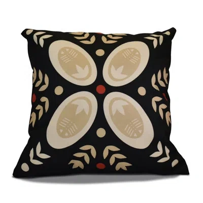 E By Design Decorative Holiday Square Pillow Cover & Insert In Black
