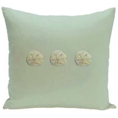E By Design Decorative Three Sanddollars Square Pillow Cover & Insert In Green