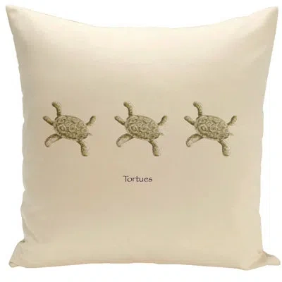E By Design Decorative Tortues Square Pillow Cover And Insert