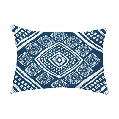 E By Design Diamond Indoor/outdoor Rectangular Pillow Cover & Insert In Blue