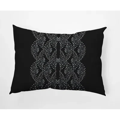 E By Design Dotted Lumbar Pillow In Black