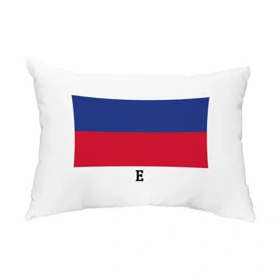 E By Design E Letter Simple Outline Indoor/outdoor Lumbar Pillow