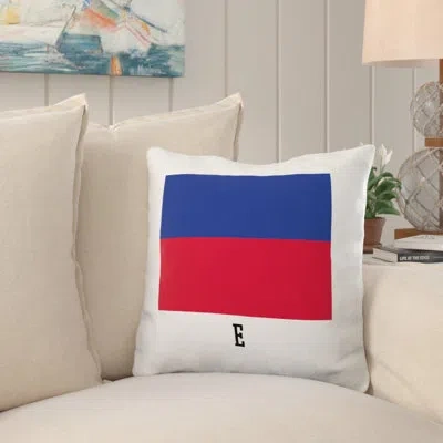 E By Design E Letter Simple Outline Print Square Pillow Cover & Insert