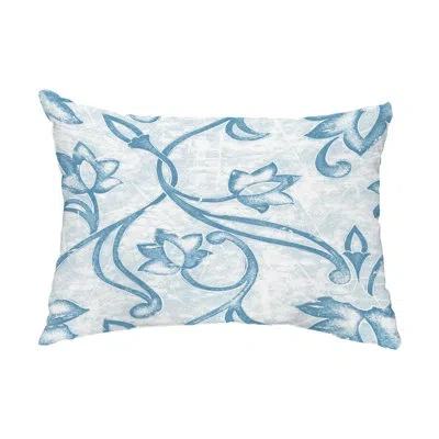E By Design Eleanor Outdoor Rectangular Pillow Cover & Insert In Blue