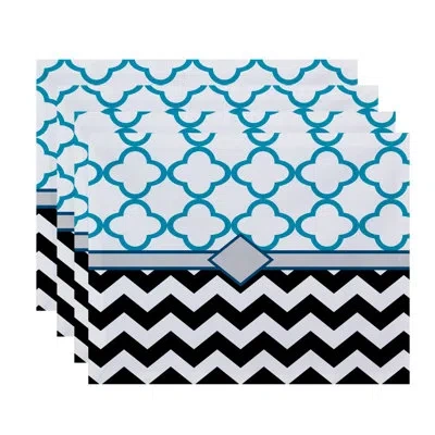 E By Design Express Line 4 Piece Placemat Set In Blue,black