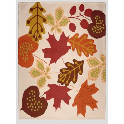E By Design Fall Leaves Autumn Throw Blanket In Sienna