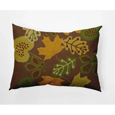 E By Design Fall Leaves Decorative Throw Pillow Rectangle In Brown