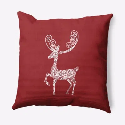 E By Design Fancy Holiday Reindeer In Muted Red