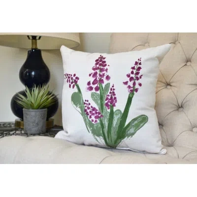 E By Design Farmers Market Bell Outdoor Square Pillow Cover And Insert In Purple