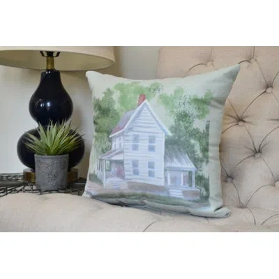 E By Design Farmers Market Square Pillow Cover & Insert In Green