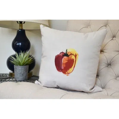 E By Design Farmers Market Square Pillow Cover & Insert In Maroon