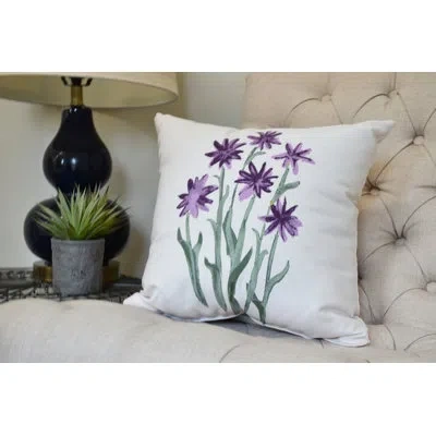 E By Design Farmers Market Square Pillow Cover & Insert In Purple