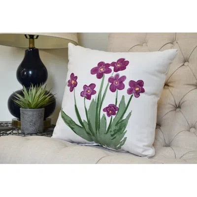 E By Design Farmers Market Square Pillow Cover & Insert In Purple