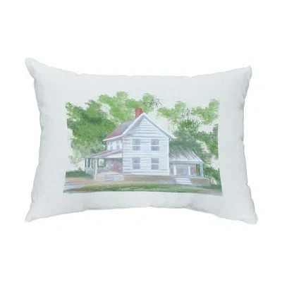 E By Design Farmhouse Outdoor Rectangular Pillow Cover & Insert In White
