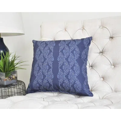 E By Design Fickle Florals Dotted Decor Square Pillow Cover & Insert In Blue