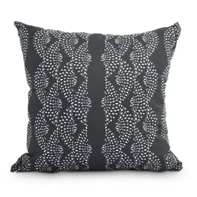 E By Design Fickle Florals Dotted Outdoor Square Pillow Cover & Insert In Black