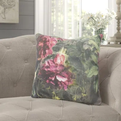 E By Design Fickle Florals  Square Pillow Cover & Insert