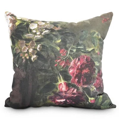 E By Design Fickle Florals Fancy Outdoor Square Throw Pillow