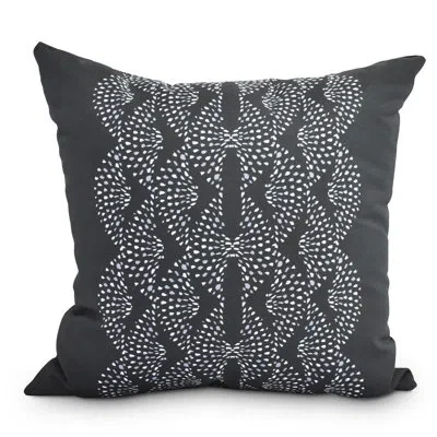 E By Design Fickle Florals Outdoor Square Pillow Cover & Insert In Black