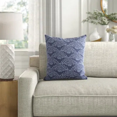 E By Design Fickle Florals Outdoor Square Pillow Cover & Insert In Blue
