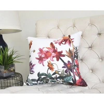 E By Design Fickle Florals Square Pillow Cover & Insert