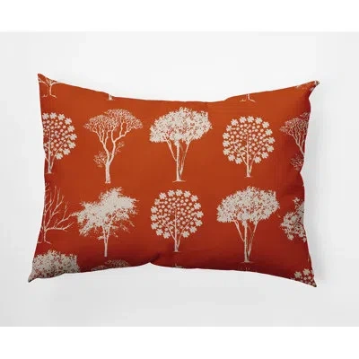 E By Design Field Of Trees Decorative Throw Pillow Rectangle In Orange