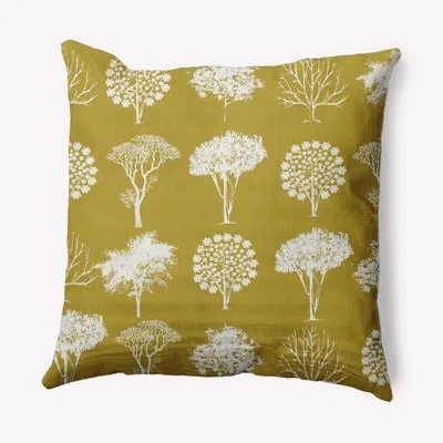 E By Design Field Of Trees Decorative Throw Pillow Square In Muted Gold