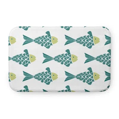 E By Design Fish Tales Pet Feeding Placemat In Teal